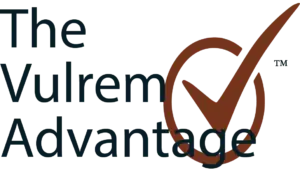 The Vulrem Advantage Logo with Stylized Checkmark